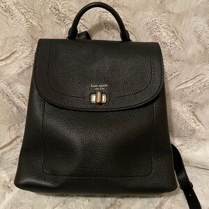 Kate Spade Black Leather Backpack